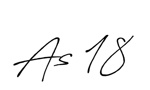 The best way (Antro_Vectra_Bolder) to make a short signature is to pick only two or three words in your name. The name As 18 include a total of six letters. For converting this name. As 18 signature style 7 images and pictures png