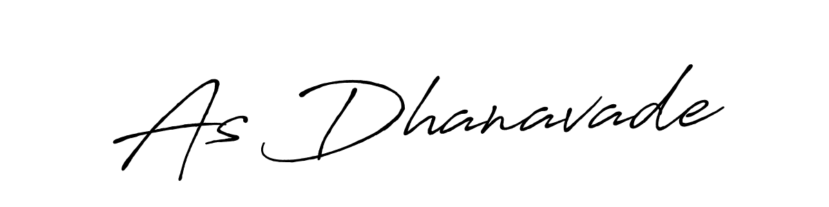 How to make As Dhanavade name signature. Use Antro_Vectra_Bolder style for creating short signs online. This is the latest handwritten sign. As Dhanavade signature style 7 images and pictures png