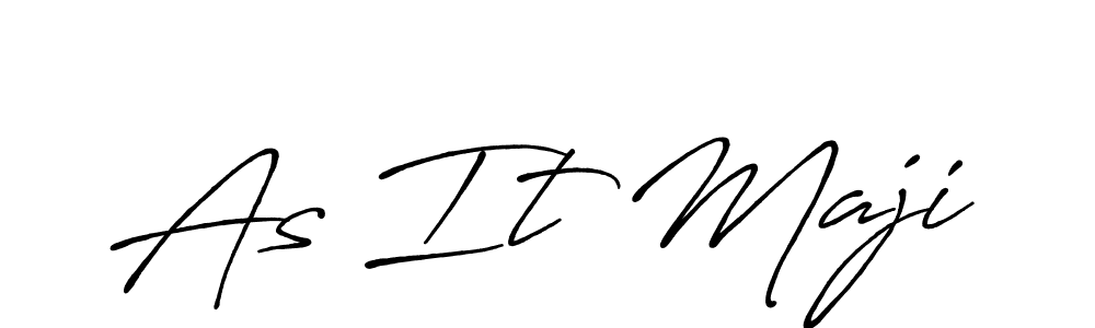 The best way (Antro_Vectra_Bolder) to make a short signature is to pick only two or three words in your name. The name As It Maji include a total of six letters. For converting this name. As It Maji signature style 7 images and pictures png