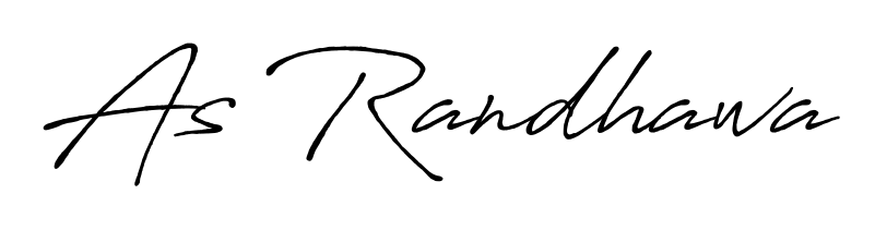 A classic penmanship look for As Randhawa. The Antro_Vectra_Bolder font brings timeless elegance and confidence to every signed document. As Randhawa signature style 7 images and pictures png