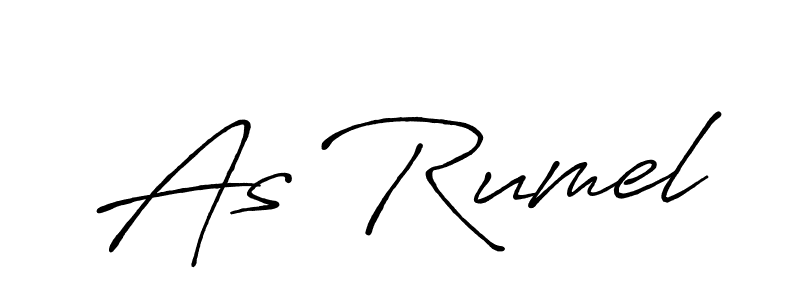Create a beautiful signature design for name As Rumel. With this signature (Antro_Vectra_Bolder) fonts, you can make a handwritten signature for free. As Rumel signature style 7 images and pictures png