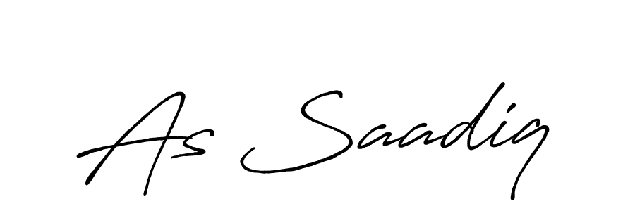 How to make As Saadiq name signature. Use Antro_Vectra_Bolder style for creating short signs online. This is the latest handwritten sign. As Saadiq signature style 7 images and pictures png