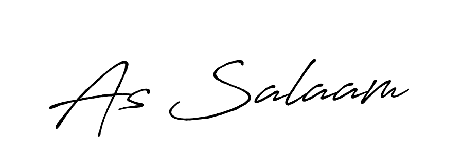 Use a signature maker to create a handwritten signature online. With this signature software, you can design (Antro_Vectra_Bolder) your own signature for name As Salaam. As Salaam signature style 7 images and pictures png