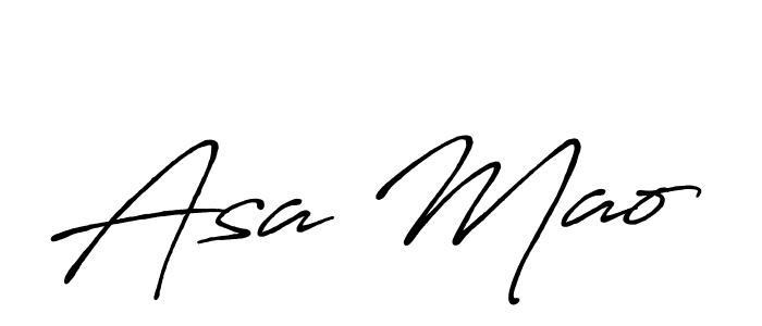 Asa Mao stylish signature style. Best Handwritten Sign (Antro_Vectra_Bolder) for my name. Handwritten Signature Collection Ideas for my name Asa Mao. Asa Mao signature style 7 images and pictures png