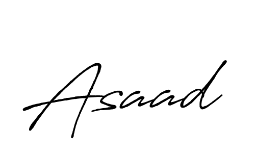 Use a signature maker to create a handwritten signature online. With this signature software, you can design (Antro_Vectra_Bolder) your own signature for name Asaad. Asaad signature style 7 images and pictures png