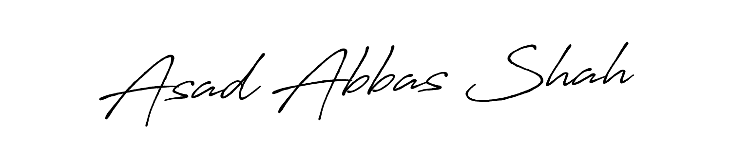 Antro_Vectra_Bolder is a professional signature style that is perfect for those who want to add a touch of class to their signature. It is also a great choice for those who want to make their signature more unique. Get Asad Abbas Shah name to fancy signature for free. Asad Abbas Shah signature style 7 images and pictures png
