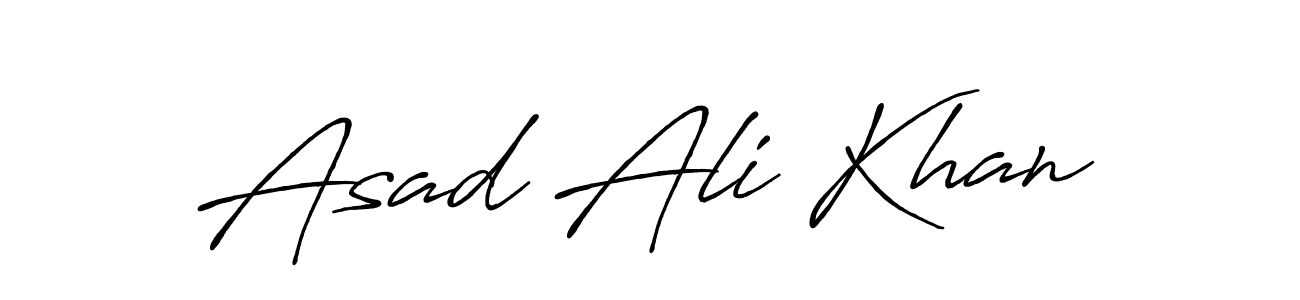 Make a beautiful signature design for name Asad Ali Khan. With this signature (Antro_Vectra_Bolder) style, you can create a handwritten signature for free. Asad Ali Khan signature style 7 images and pictures png