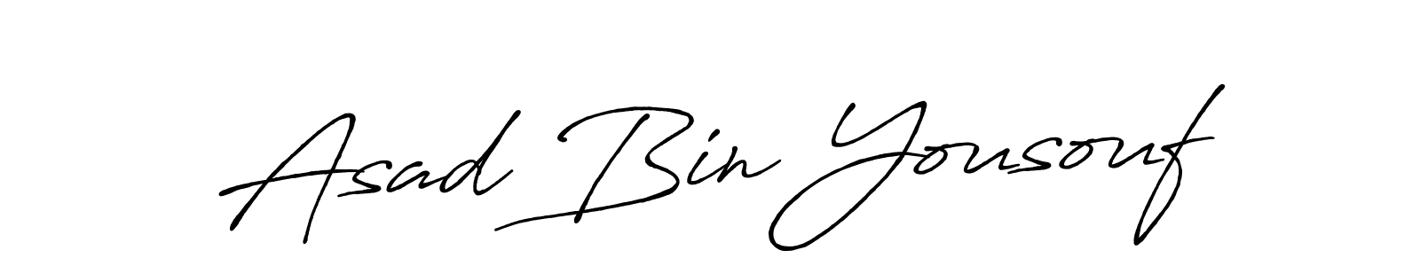 Design your own signature with our free online signature maker. With this signature software, you can create a handwritten (Antro_Vectra_Bolder) signature for name Asad Bin Yousouf. Asad Bin Yousouf signature style 7 images and pictures png
