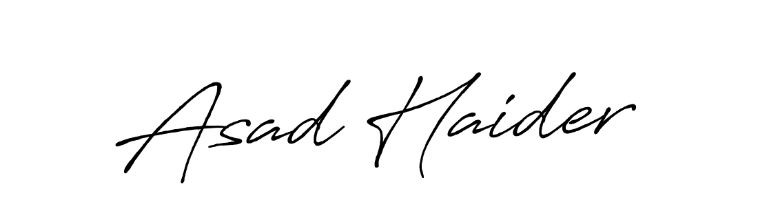Design your own signature with our free online signature maker. With this signature software, you can create a handwritten (Antro_Vectra_Bolder) signature for name Asad Haider. Asad Haider signature style 7 images and pictures png