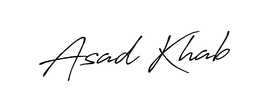 Make a beautiful signature design for name Asad Khab. With this signature (Antro_Vectra_Bolder) style, you can create a handwritten signature for free. Asad Khab signature style 7 images and pictures png