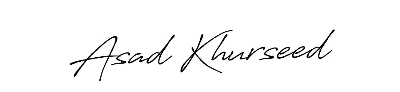 Make a beautiful signature design for name Asad Khurseed. With this signature (Antro_Vectra_Bolder) style, you can create a handwritten signature for free. Asad Khurseed signature style 7 images and pictures png