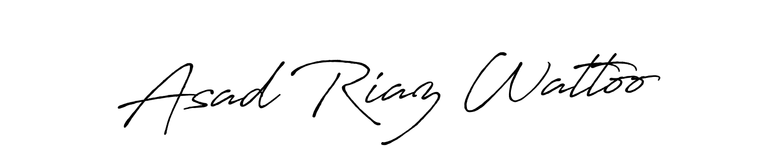 Design your own signature with our free online signature maker. With this signature software, you can create a handwritten (Antro_Vectra_Bolder) signature for name Asad Riaz Wattoo. Asad Riaz Wattoo signature style 7 images and pictures png