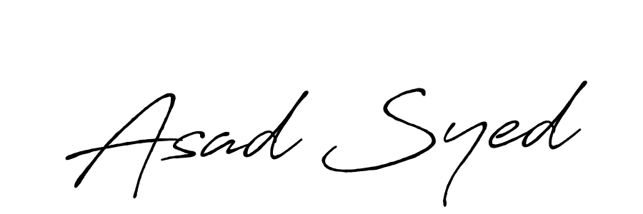 Create a beautiful signature design for name Asad Syed. With this signature (Antro_Vectra_Bolder) fonts, you can make a handwritten signature for free. Asad Syed signature style 7 images and pictures png
