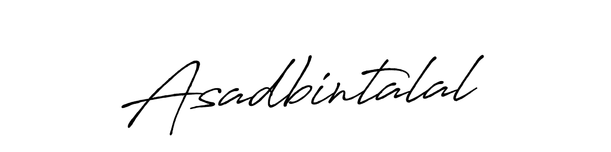 Use a signature maker to create a handwritten signature online. With this signature software, you can design (Antro_Vectra_Bolder) your own signature for name Asadbintalal. Asadbintalal signature style 7 images and pictures png