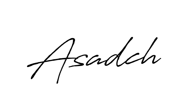 The best way (Antro_Vectra_Bolder) to make a short signature is to pick only two or three words in your name. The name Asadch include a total of six letters. For converting this name. Asadch signature style 7 images and pictures png