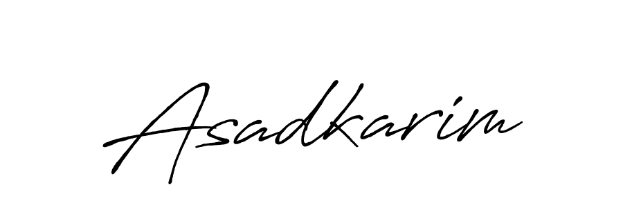 Use a signature maker to create a handwritten signature online. With this signature software, you can design (Antro_Vectra_Bolder) your own signature for name Asadkarim. Asadkarim signature style 7 images and pictures png