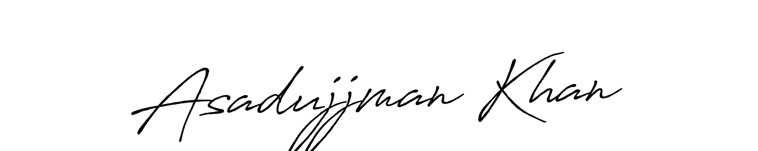 You can use this online signature creator to create a handwritten signature for the name Asadujjman Khan. This is the best online autograph maker. Asadujjman Khan signature style 7 images and pictures png