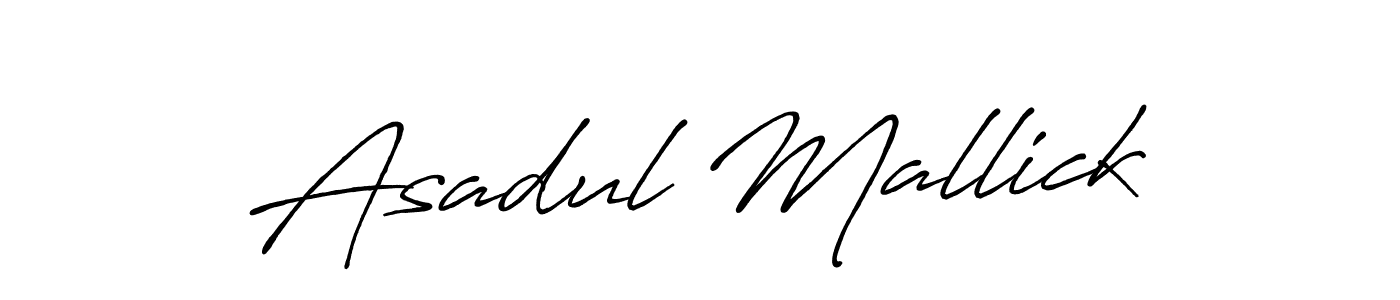 Create a beautiful signature design for name Asadul Mallick. With this signature (Antro_Vectra_Bolder) fonts, you can make a handwritten signature for free. Asadul Mallick signature style 7 images and pictures png