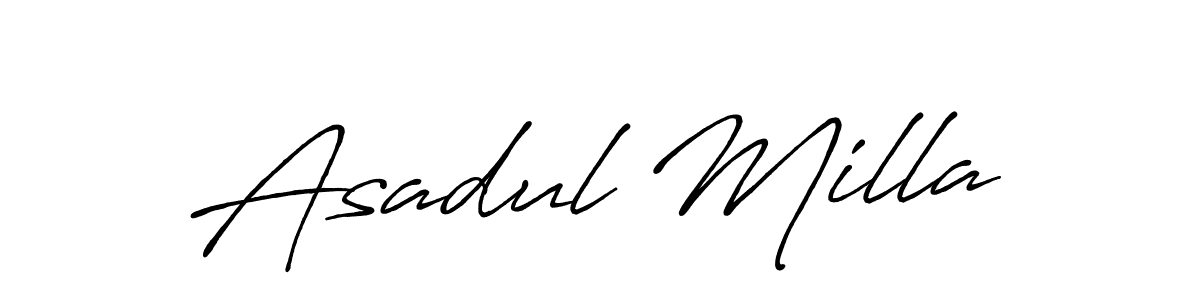 Antro_Vectra_Bolder is a professional signature style that is perfect for those who want to add a touch of class to their signature. It is also a great choice for those who want to make their signature more unique. Get Asadul Milla name to fancy signature for free. Asadul Milla signature style 7 images and pictures png