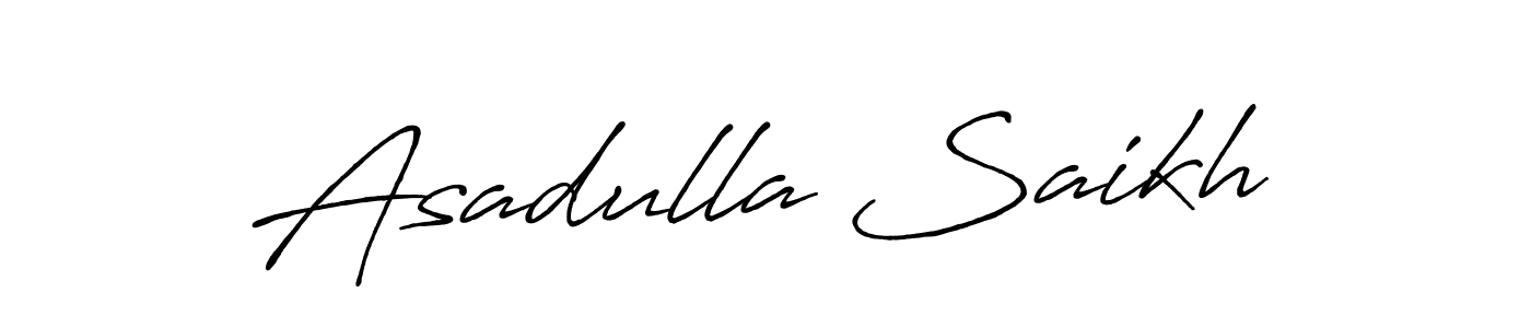 How to make Asadulla Saikh name signature. Use Antro_Vectra_Bolder style for creating short signs online. This is the latest handwritten sign. Asadulla Saikh signature style 7 images and pictures png