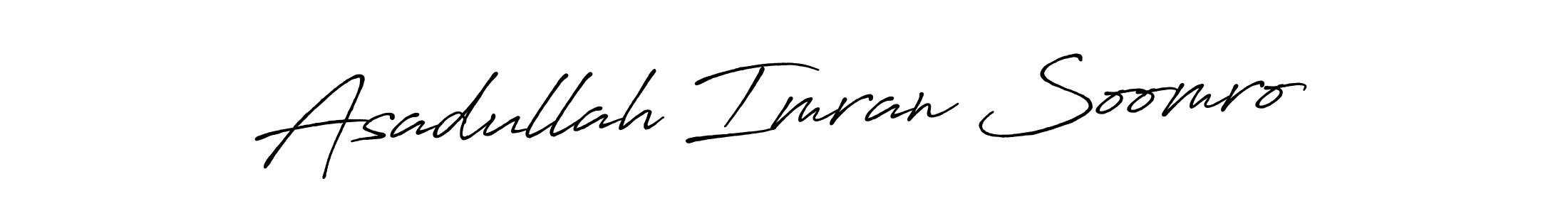 Make a beautiful signature design for name Asadullah Imran Soomro. With this signature (Antro_Vectra_Bolder) style, you can create a handwritten signature for free. Asadullah Imran Soomro signature style 7 images and pictures png