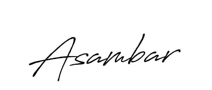 Asambar stylish signature style. Best Handwritten Sign (Antro_Vectra_Bolder) for my name. Handwritten Signature Collection Ideas for my name Asambar. Asambar signature style 7 images and pictures png