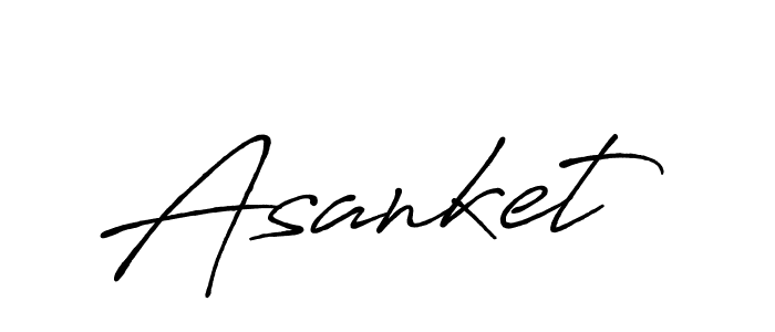 Create a beautiful signature design for name Asanket. With this signature (Antro_Vectra_Bolder) fonts, you can make a handwritten signature for free. Asanket signature style 7 images and pictures png