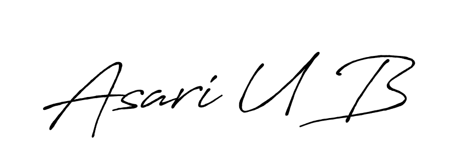 Make a beautiful signature design for name Asari U B. With this signature (Antro_Vectra_Bolder) style, you can create a handwritten signature for free. Asari U B signature style 7 images and pictures png