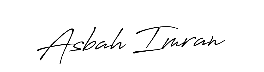 Make a beautiful signature design for name Asbah Imran. With this signature (Antro_Vectra_Bolder) style, you can create a handwritten signature for free. Asbah Imran signature style 7 images and pictures png