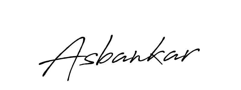 Use a signature maker to create a handwritten signature online. With this signature software, you can design (Antro_Vectra_Bolder) your own signature for name Asbankar. Asbankar signature style 7 images and pictures png