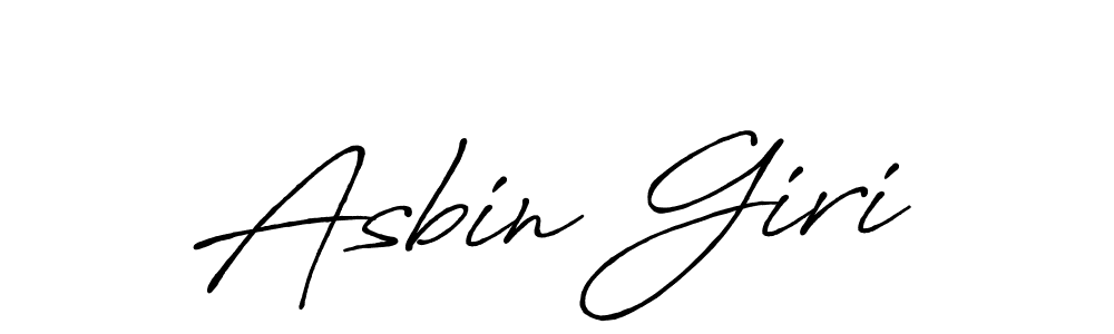 How to make Asbin Giri name signature. Use Antro_Vectra_Bolder style for creating short signs online. This is the latest handwritten sign. Asbin Giri signature style 7 images and pictures png