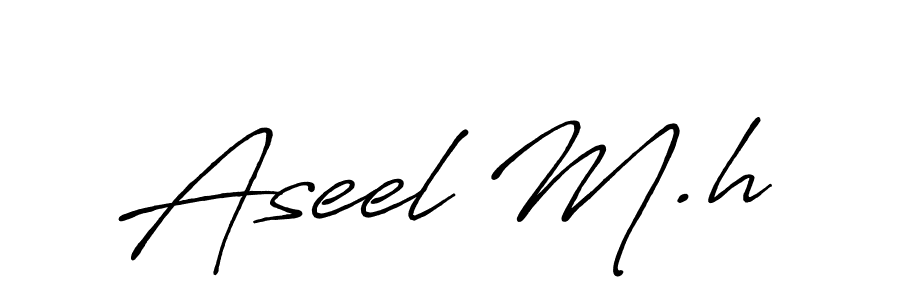 Similarly Antro_Vectra_Bolder is the best handwritten signature design. Signature creator online .You can use it as an online autograph creator for name Aseel M.h. Aseel M.h signature style 7 images and pictures png