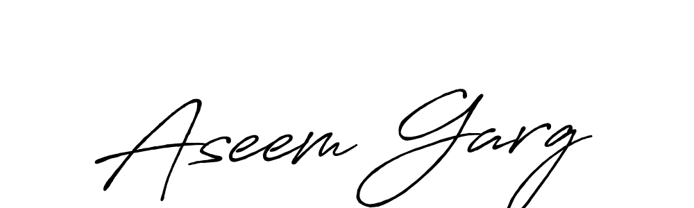 Make a beautiful signature design for name Aseem Garg. With this signature (Antro_Vectra_Bolder) style, you can create a handwritten signature for free. Aseem Garg signature style 7 images and pictures png