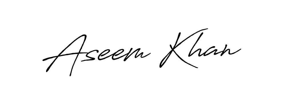 Create a beautiful signature design for name Aseem Khan. With this signature (Antro_Vectra_Bolder) fonts, you can make a handwritten signature for free. Aseem Khan signature style 7 images and pictures png