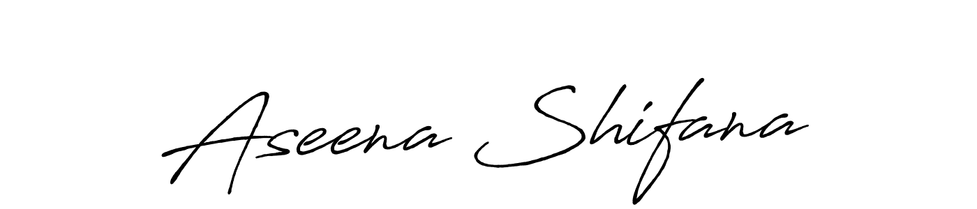 Create a beautiful signature design for name Aseena Shifana. With this signature (Antro_Vectra_Bolder) fonts, you can make a handwritten signature for free. Aseena Shifana signature style 7 images and pictures png