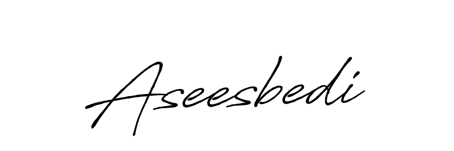 The best way (Antro_Vectra_Bolder) to make a short signature is to pick only two or three words in your name. The name Aseesbedi include a total of six letters. For converting this name. Aseesbedi signature style 7 images and pictures png