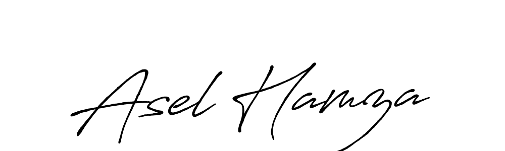 Asel Hamza stylish signature style. Best Handwritten Sign (Antro_Vectra_Bolder) for my name. Handwritten Signature Collection Ideas for my name Asel Hamza. Asel Hamza signature style 7 images and pictures png