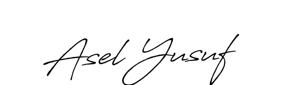 Antro_Vectra_Bolder is a professional signature style that is perfect for those who want to add a touch of class to their signature. It is also a great choice for those who want to make their signature more unique. Get Asel Yusuf name to fancy signature for free. Asel Yusuf signature style 7 images and pictures png