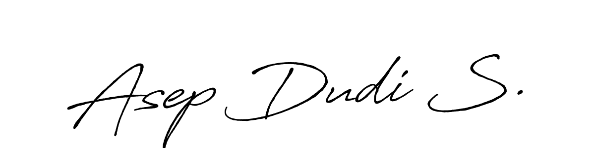 Antro_Vectra_Bolder is a professional signature style that is perfect for those who want to add a touch of class to their signature. It is also a great choice for those who want to make their signature more unique. Get Asep Dudi S. name to fancy signature for free. Asep Dudi S. signature style 7 images and pictures png