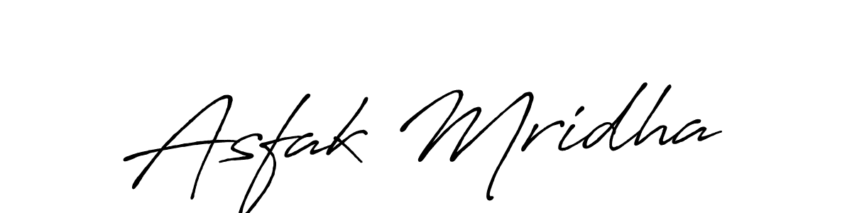 Design your own signature with our free online signature maker. With this signature software, you can create a handwritten (Antro_Vectra_Bolder) signature for name Asfak Mridha. Asfak Mridha signature style 7 images and pictures png