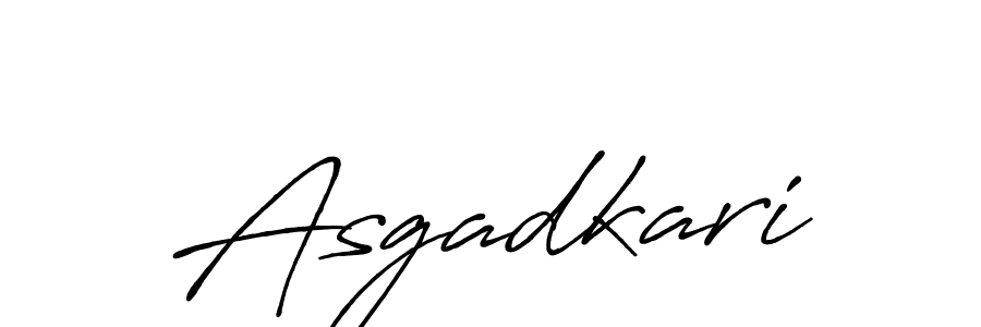 Make a beautiful signature design for name Asgadkari. With this signature (Antro_Vectra_Bolder) style, you can create a handwritten signature for free. Asgadkari signature style 7 images and pictures png