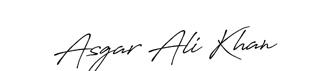 Make a beautiful signature design for name Asgar Ali Khan. With this signature (Antro_Vectra_Bolder) style, you can create a handwritten signature for free. Asgar Ali Khan signature style 7 images and pictures png