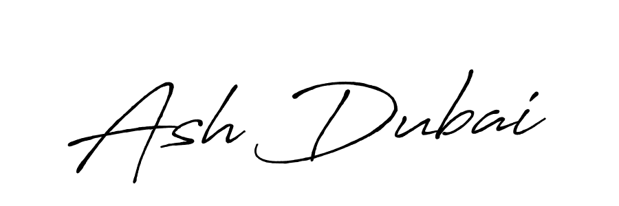 How to make Ash Dubai name signature. Use Antro_Vectra_Bolder style for creating short signs online. This is the latest handwritten sign. Ash Dubai signature style 7 images and pictures png