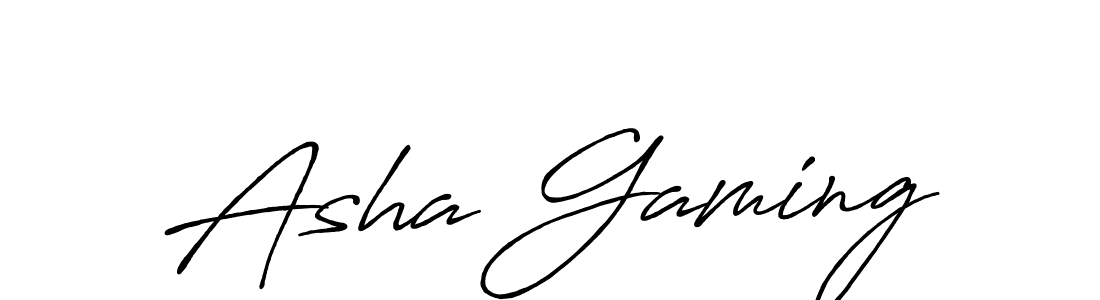 Use a signature maker to create a handwritten signature online. With this signature software, you can design (Antro_Vectra_Bolder) your own signature for name Asha Gaming. Asha Gaming signature style 7 images and pictures png