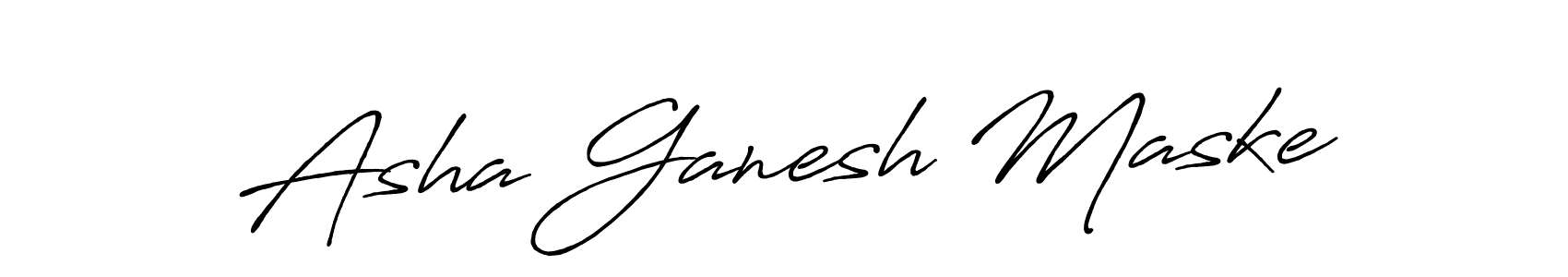 How to make Asha Ganesh Maske name signature. Use Antro_Vectra_Bolder style for creating short signs online. This is the latest handwritten sign. Asha Ganesh Maske signature style 7 images and pictures png