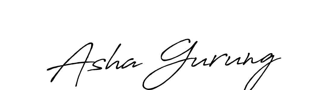 Asha Gurung stylish signature style. Best Handwritten Sign (Antro_Vectra_Bolder) for my name. Handwritten Signature Collection Ideas for my name Asha Gurung. Asha Gurung signature style 7 images and pictures png