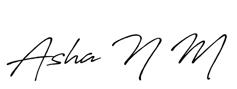 Also You can easily find your signature by using the search form. We will create Asha N M name handwritten signature images for you free of cost using Antro_Vectra_Bolder sign style. Asha N M signature style 7 images and pictures png