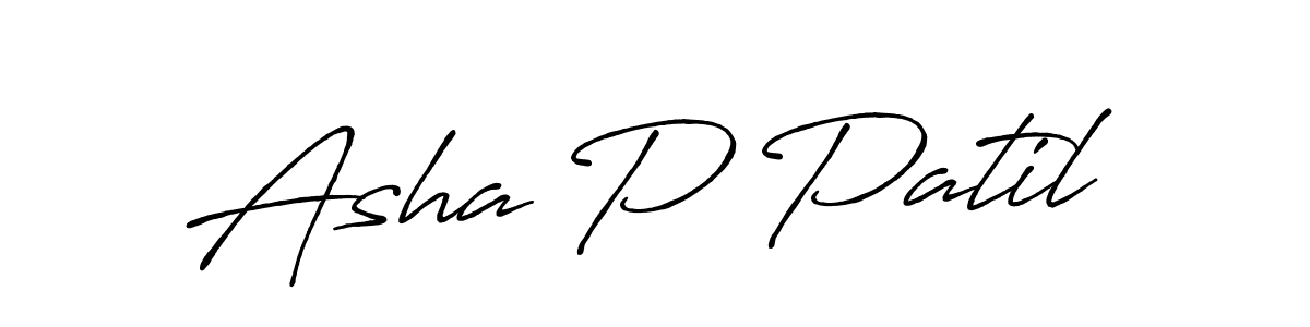 Create a beautiful signature design for name Asha P Patil. With this signature (Antro_Vectra_Bolder) fonts, you can make a handwritten signature for free. Asha P Patil signature style 7 images and pictures png