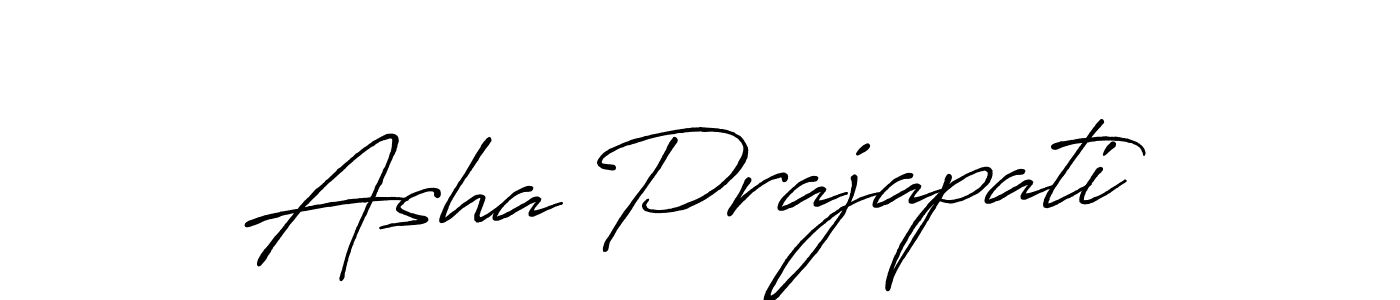 Make a beautiful signature design for name Asha Prajapati. With this signature (Antro_Vectra_Bolder) style, you can create a handwritten signature for free. Asha Prajapati signature style 7 images and pictures png