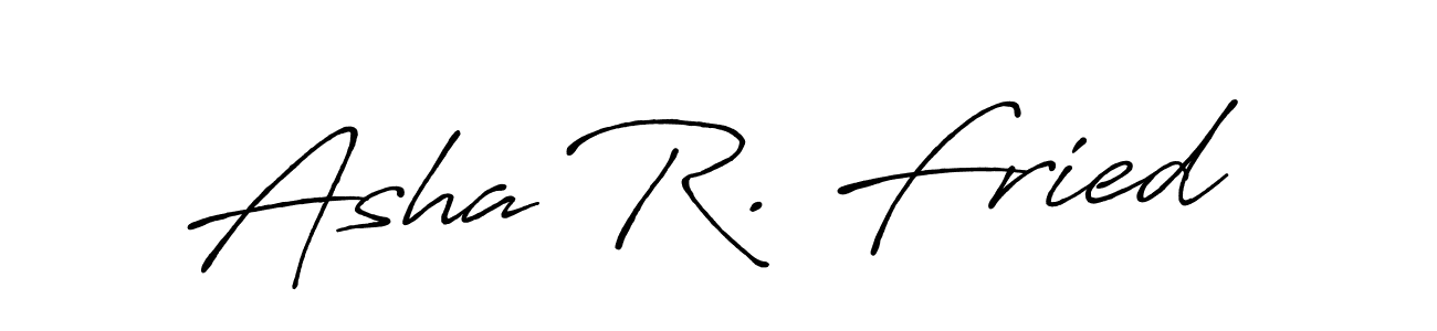 How to make Asha R. Fried name signature. Use Antro_Vectra_Bolder style for creating short signs online. This is the latest handwritten sign. Asha R. Fried signature style 7 images and pictures png